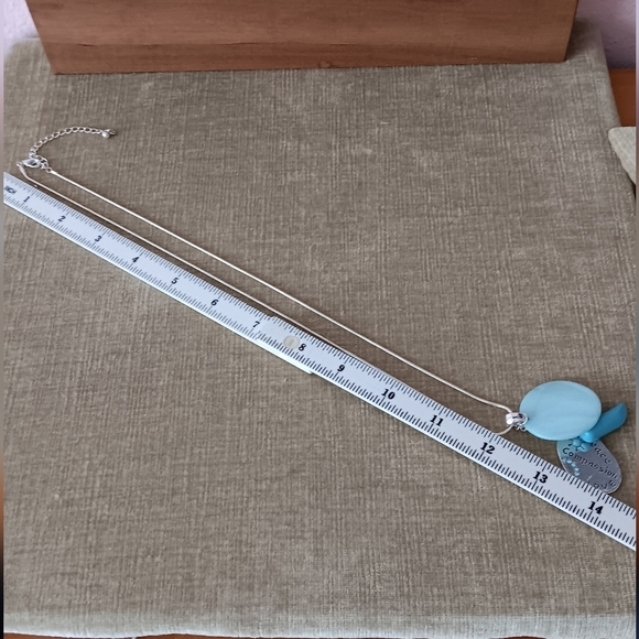 Silver Tone Box Chain Charm Necklace - Picture 4 of 8